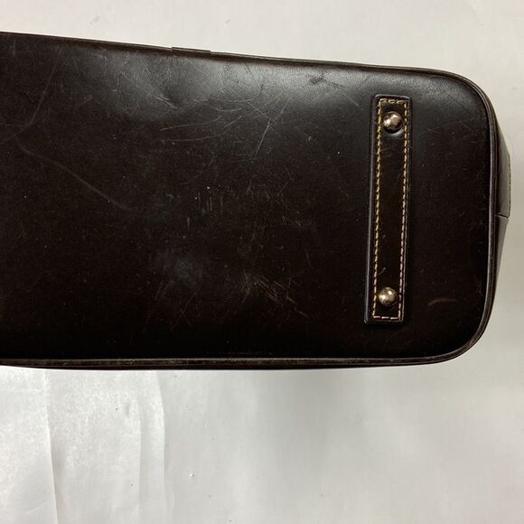 Dooney & Bourke Brown Florentine Croc Embossed Leather Logo Lock Shoulder Bag - Picture 7 of 14